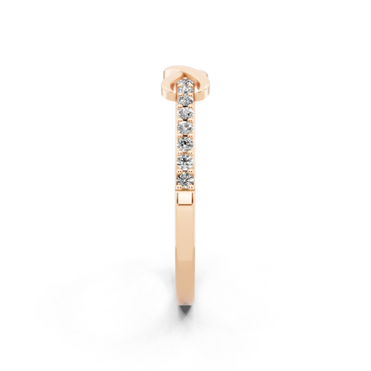 Rose Gold Tone Infinity Crossover Lab Grown Diamond Fashion Ring