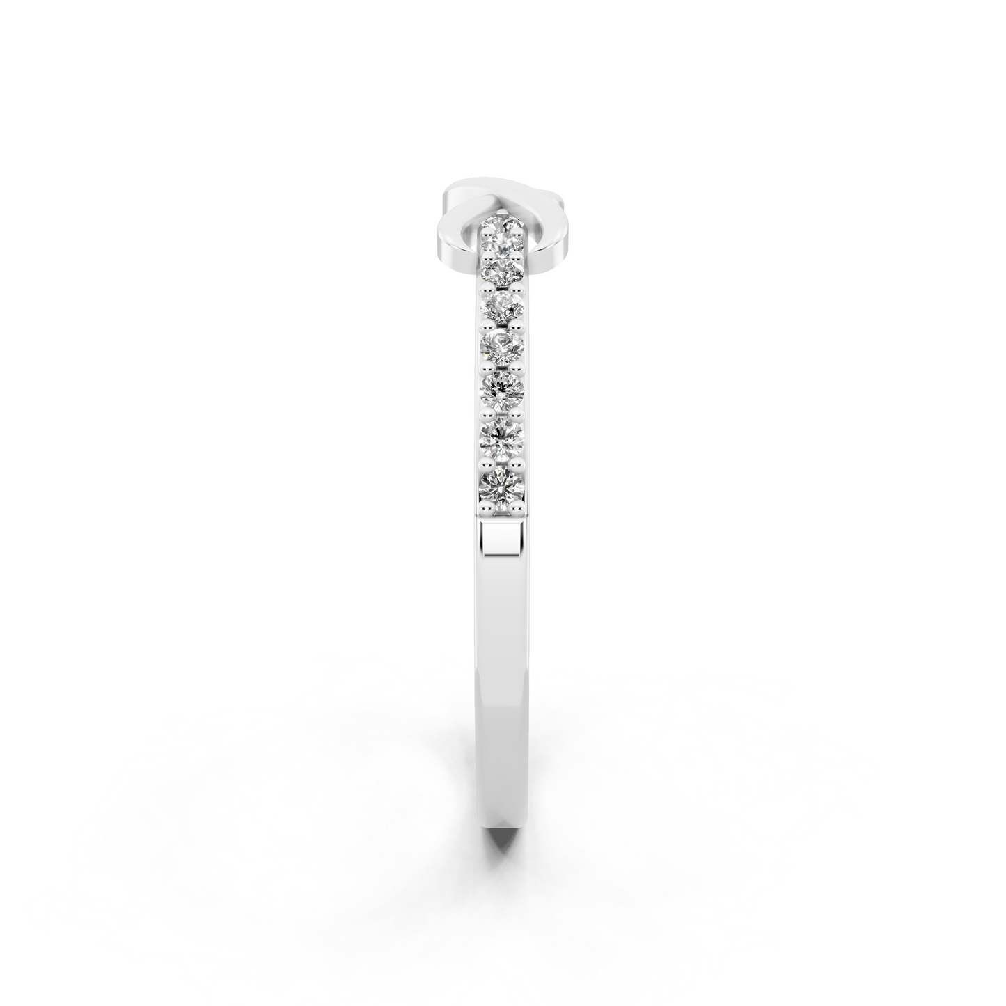White Gold Tone Infinity Crossover Lab Grown Diamond Fashion Ring
