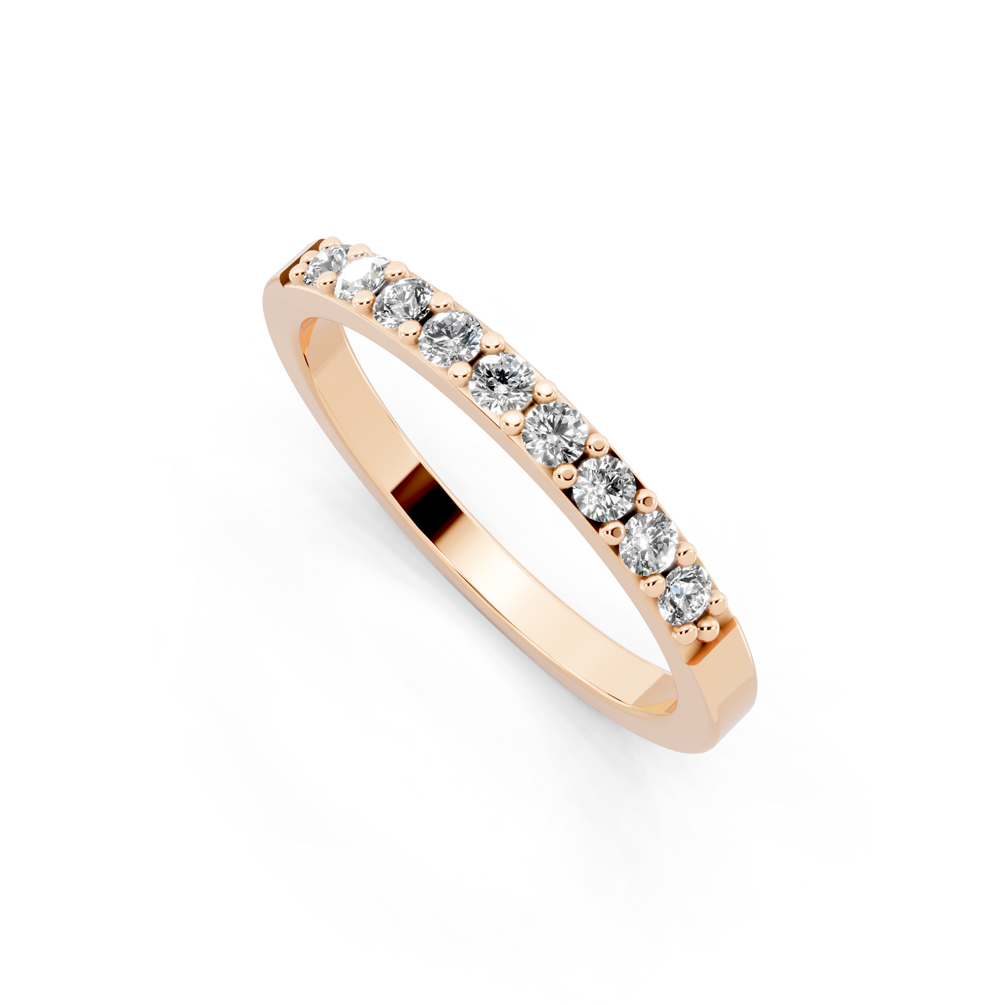 Elegant Half-Eternity Inspired Stone Band Ring for Everyday Luxury