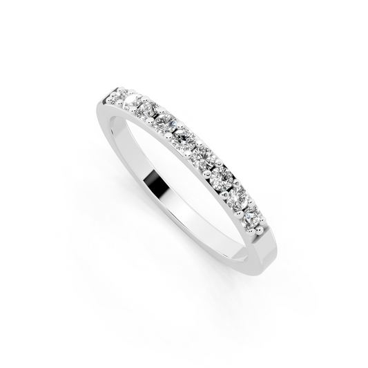Elegant Half-Eternity Inspired Stone Band Ring for Everyday Luxury