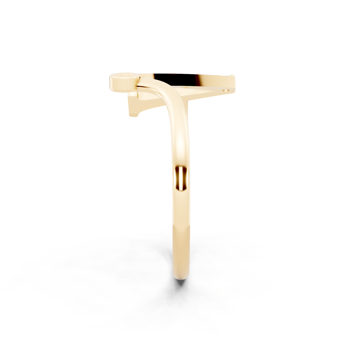 Yellow Gold Tone Initial A Ring - Elegant Monogram Design with Round White Brilliance