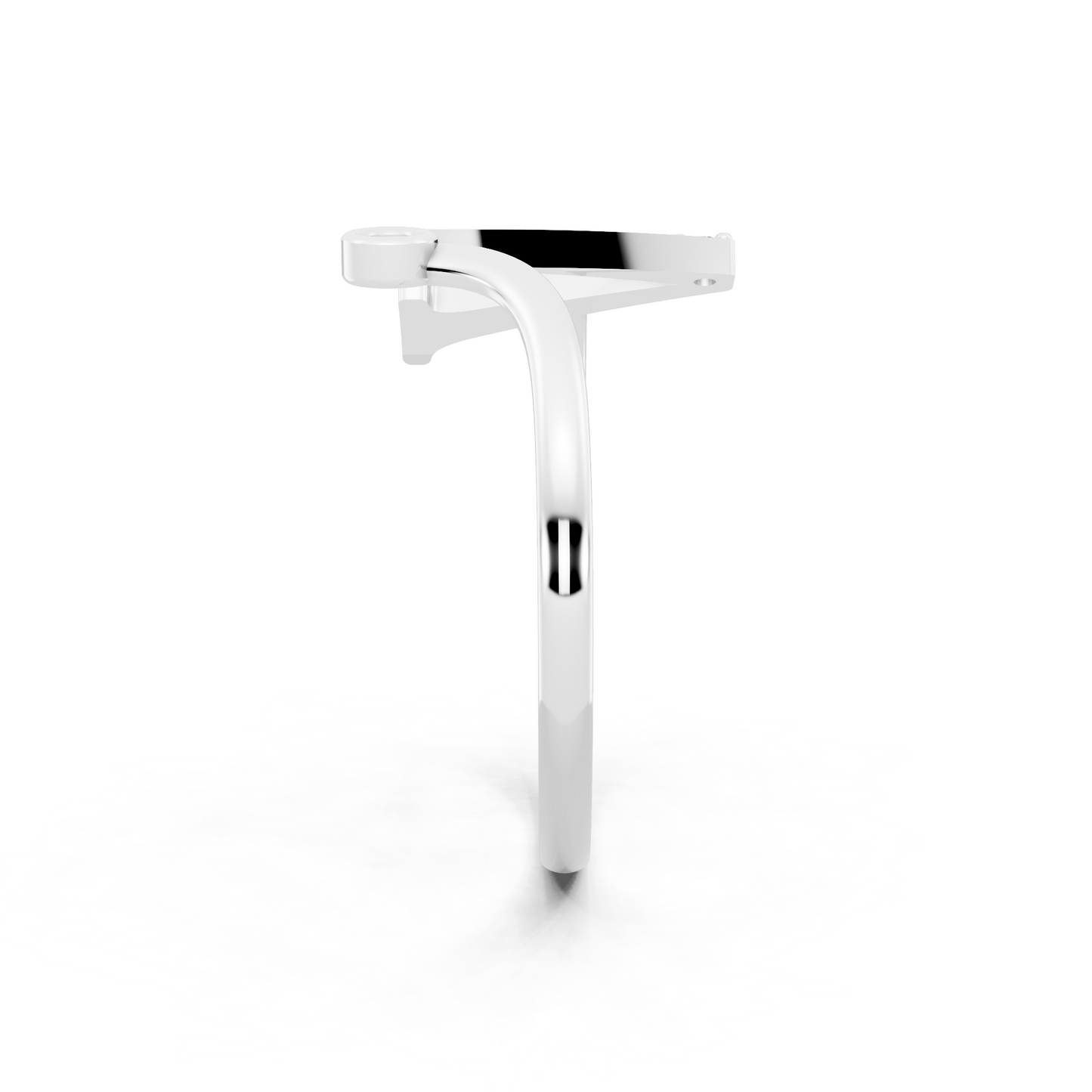 White Gold Tone Initial A Ring - Elegant Monogram Design with Round White Brilliance