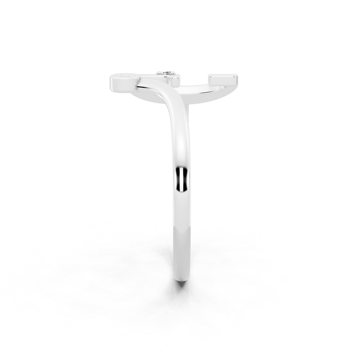 White Gold Initial Diamond Ring - Elegant Alphabet Statement Ring for Modern Luxury Styling
