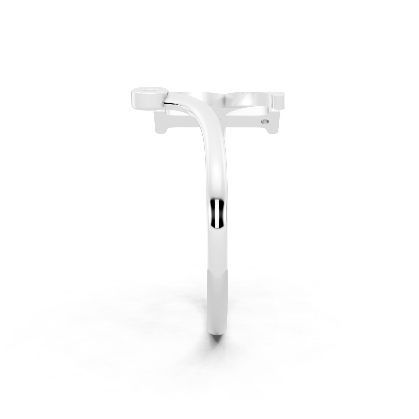 White Gold K Initial Ring with Lab Grown Diamond Accents - Sculptural Monogram Statement Ring