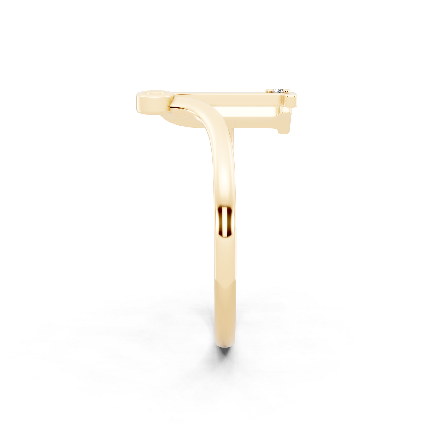 Aveline U-Frame Open Ring with White Stone Accents