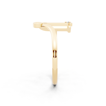 Aveline U-Frame Open Ring with White Stone Accents