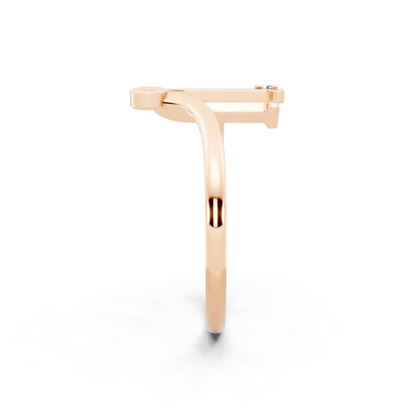 Aveline U-Frame Open Ring with White Stone Accents