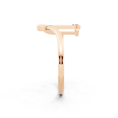 Aveline U-Frame Open Ring with White Stone Accents