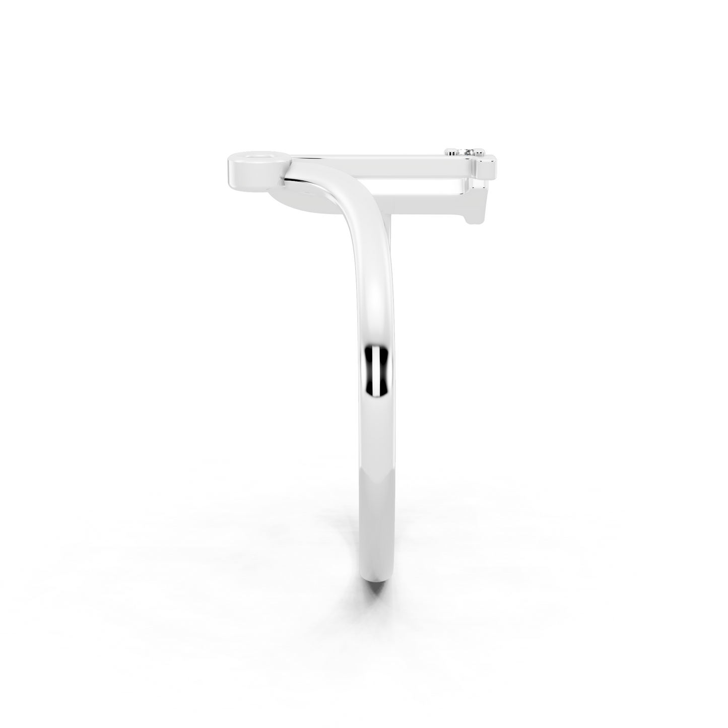 Aveline U-Frame Open Ring with White Stone Accents