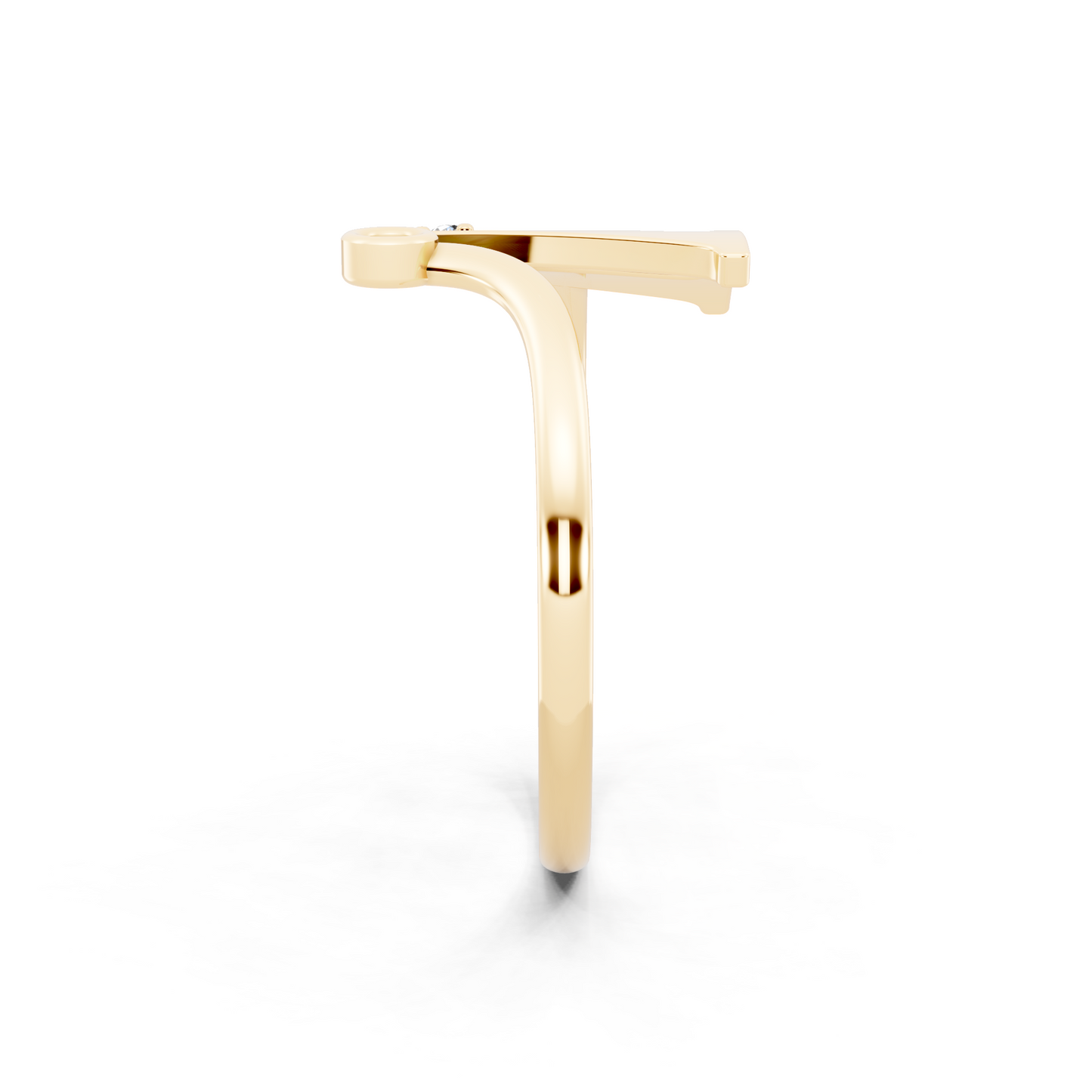 Modern Statement Ring  with Round White Stone Detail