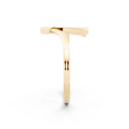 Modern Statement Ring  with Round White Stone Detail