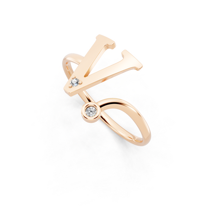Modern Statement Ring  with Round White Stone Detail