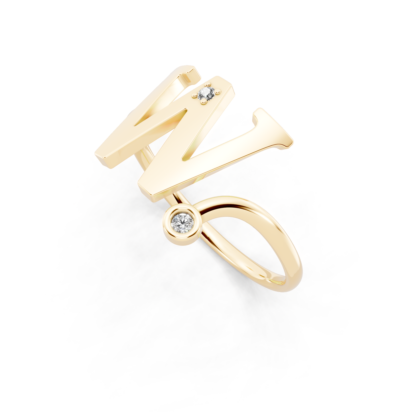 Geometric Gold Tone Open Ring with Sculptural Zigzag Design