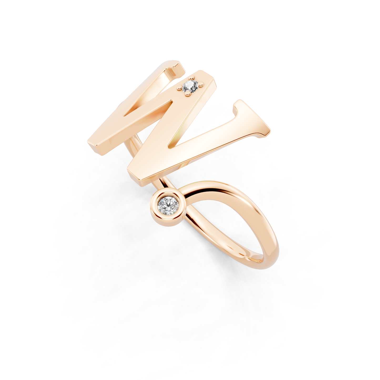 Geometric Gold Tone Open Ring with Sculptural Zigzag Design