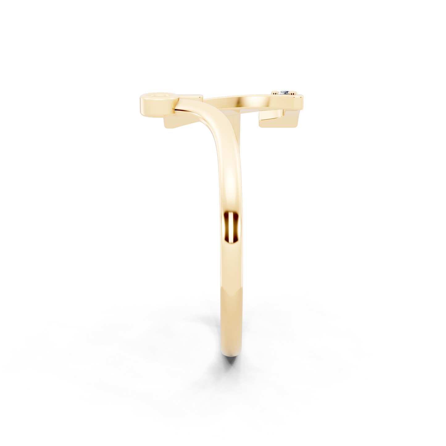 Modern  Gold Tone Statement Ring with Monogram-Inspired Z Design