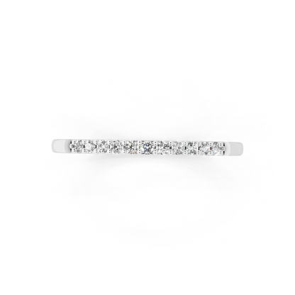 Minimal White Gold Tone Half Eternity Style Band Ring with Refined White Sparkle