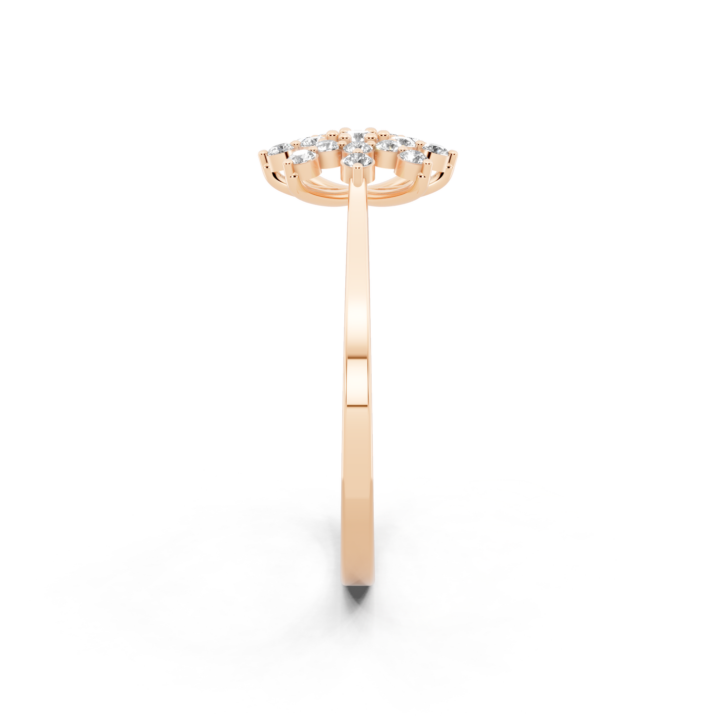 Rose Gold Floral Starburst Ring with Lab Grown Diamond