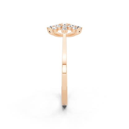 Rose Gold Floral Starburst Ring with Lab Grown Diamond