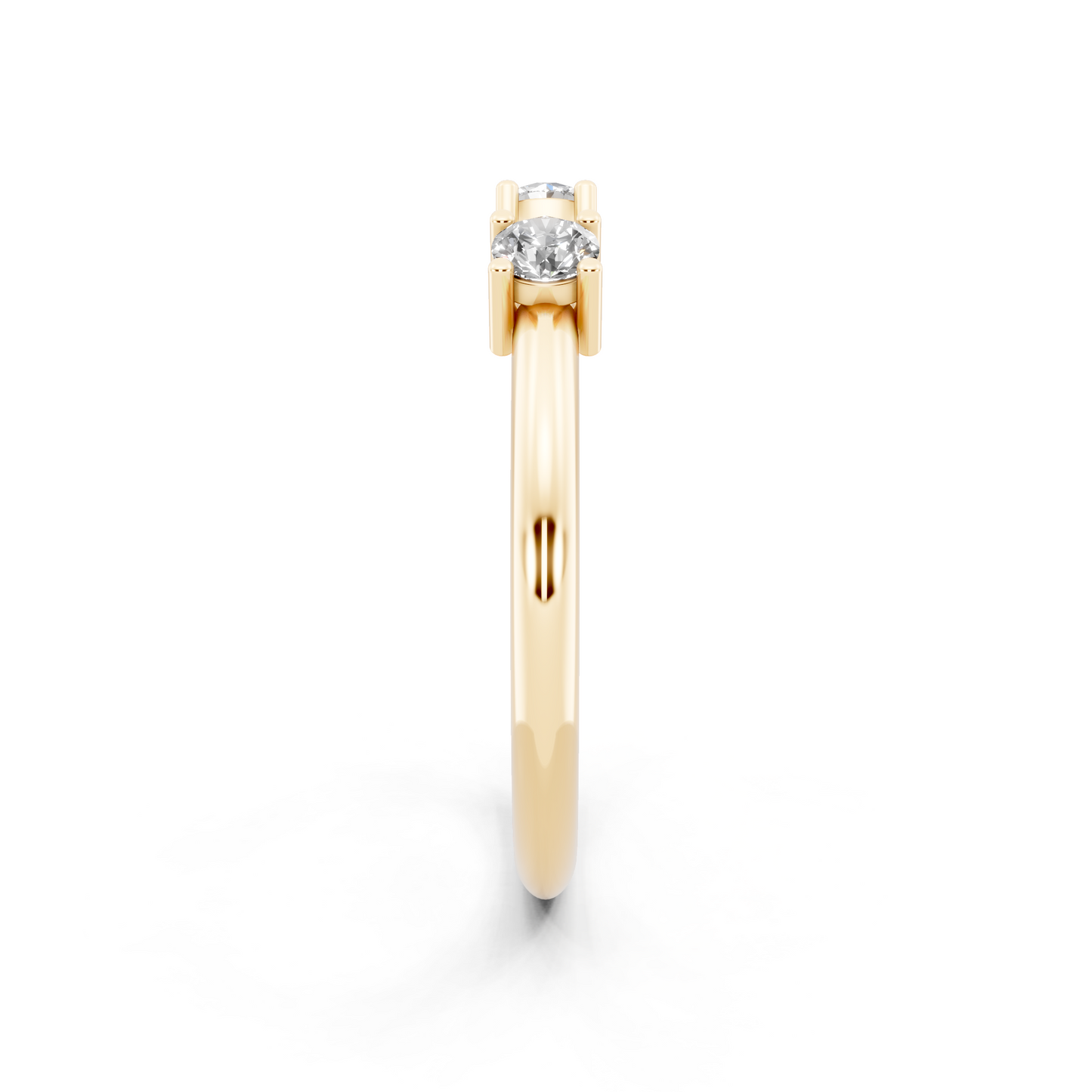 Yellow Gold Tone Dual-Stone Open Ring - Elegant Contemporary Bypass Design