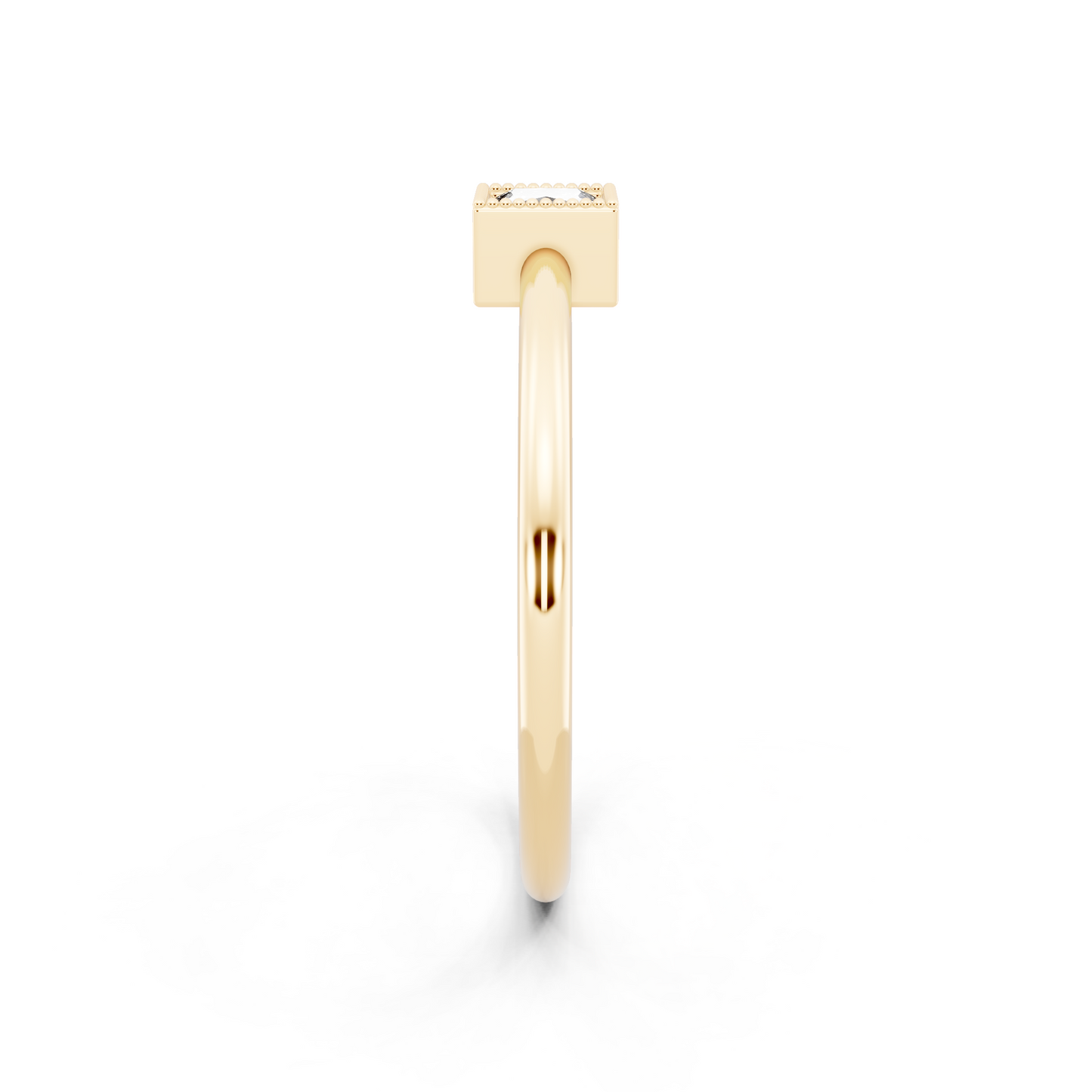 Luxury Yellow Gold Tone Princess Cut Lab Grown Diamond Ring Minimal Elegant Statement by RJH