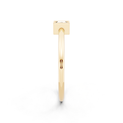 Luxury Yellow Gold Tone Princess Cut Lab Grown Diamond Ring Minimal Elegant Statement by RJH