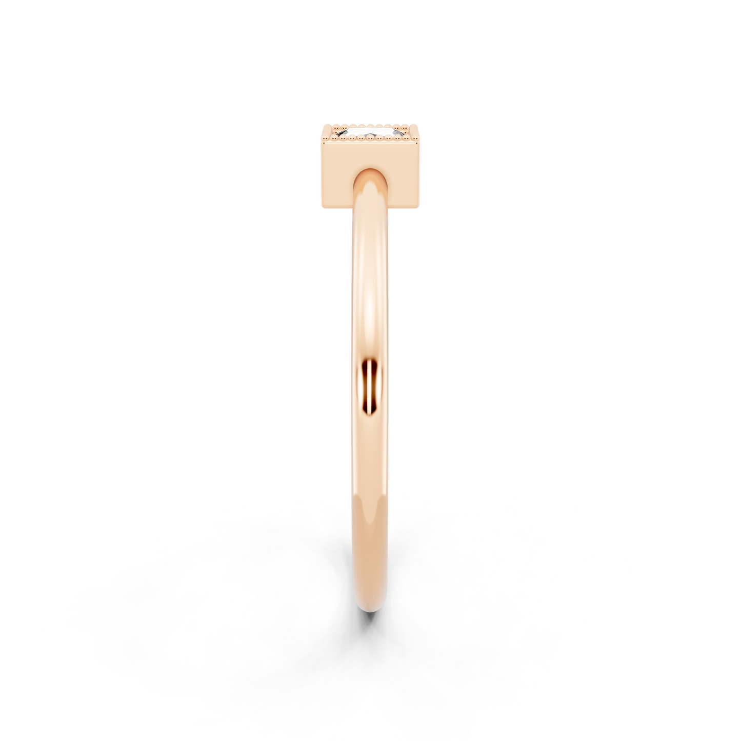 Luxury Rose Gold Tone Princess Cut Lab Grown Diamond Ring Minimal Elegant Statement by RJH
