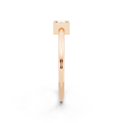 Luxury Rose Gold Tone Princess Cut Lab Grown Diamond Ring Minimal Elegant Statement by RJH