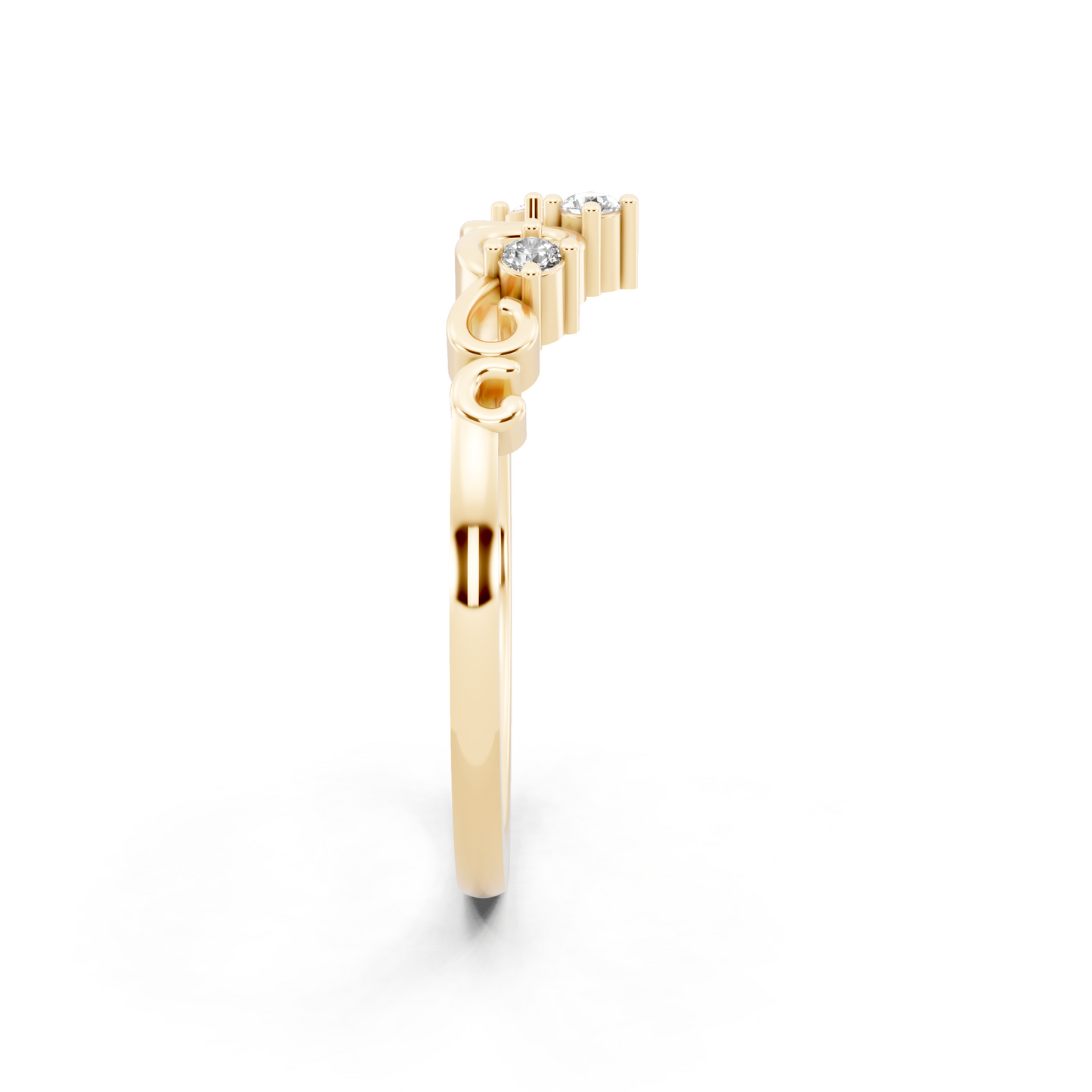 Elegant Yellow Gold Tone Vintage-Inspired Scroll Band Ring for Women