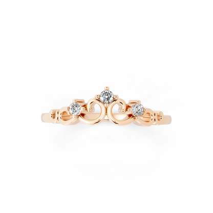 Elegant Rose Gold Tone Vintage-Inspired Scroll Band Ring for Women