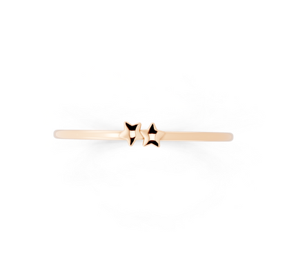 Celeste Duo Star Ring in Rose Gold Tone - Minimal Celestial Band