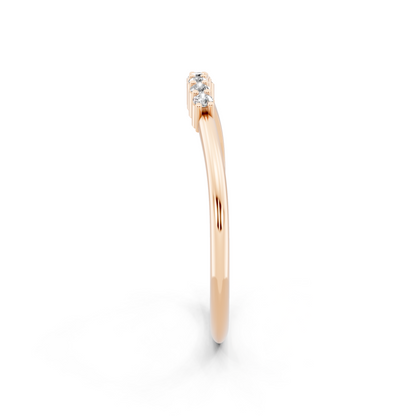 Rose Gold Tone Curved  Band Ring - Elegant Stackable Everyday Luxury