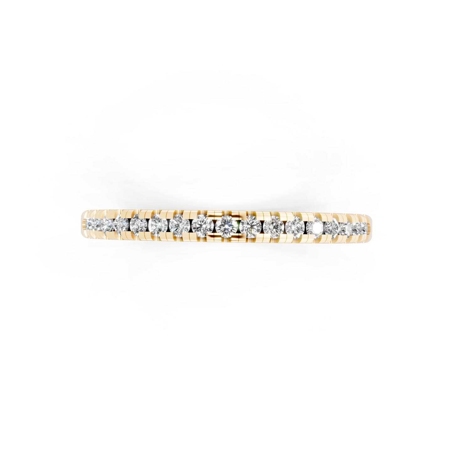 Minimalist Slim Round Brilliant Cut Lab Grown Diamond Ring in Yellow Gold Tone Everyday Luxury Band