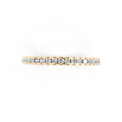 Minimalist Slim Round Brilliant Cut Lab Grown Diamond Ring in Yellow Gold Tone Everyday Luxury Band