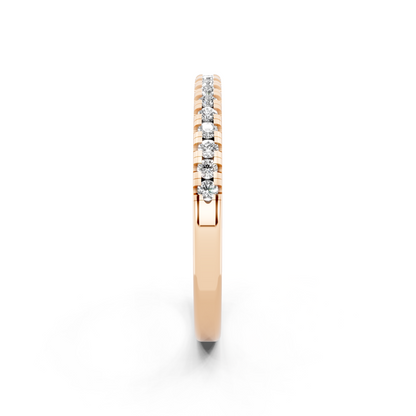 Minimalist Slim Round Brilliant Cut Lab Grown Diamond Ring in Rose Gold Tone Everyday Luxury Band