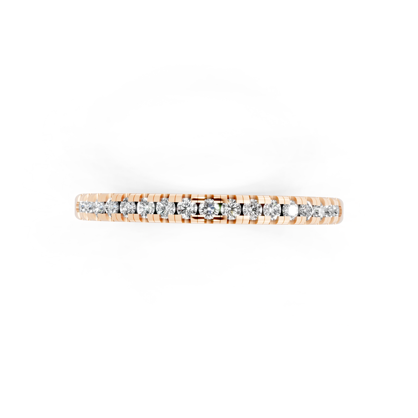 Minimalist Slim Round Brilliant Cut Lab Grown Diamond Ring in Rose Gold Tone Everyday Luxury Band