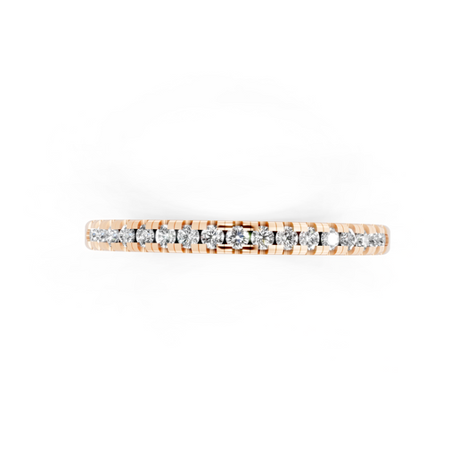 Minimalist Slim Round Brilliant Cut Lab Grown Diamond Ring in Rose Gold Tone Everyday Luxury Band