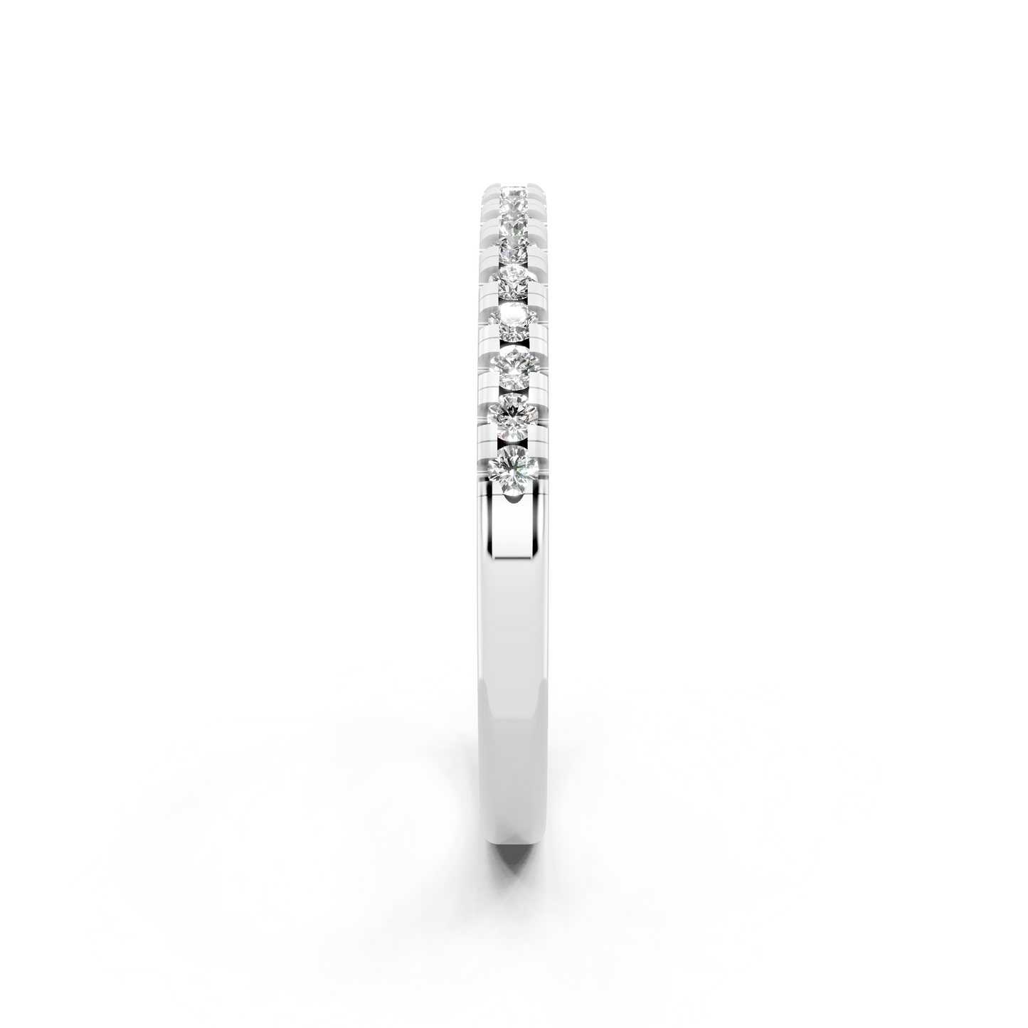 Minimalist Slim Round Brilliant Cut Lab Grown Diamond Ring in White Gold Tone Everyday Luxury Band