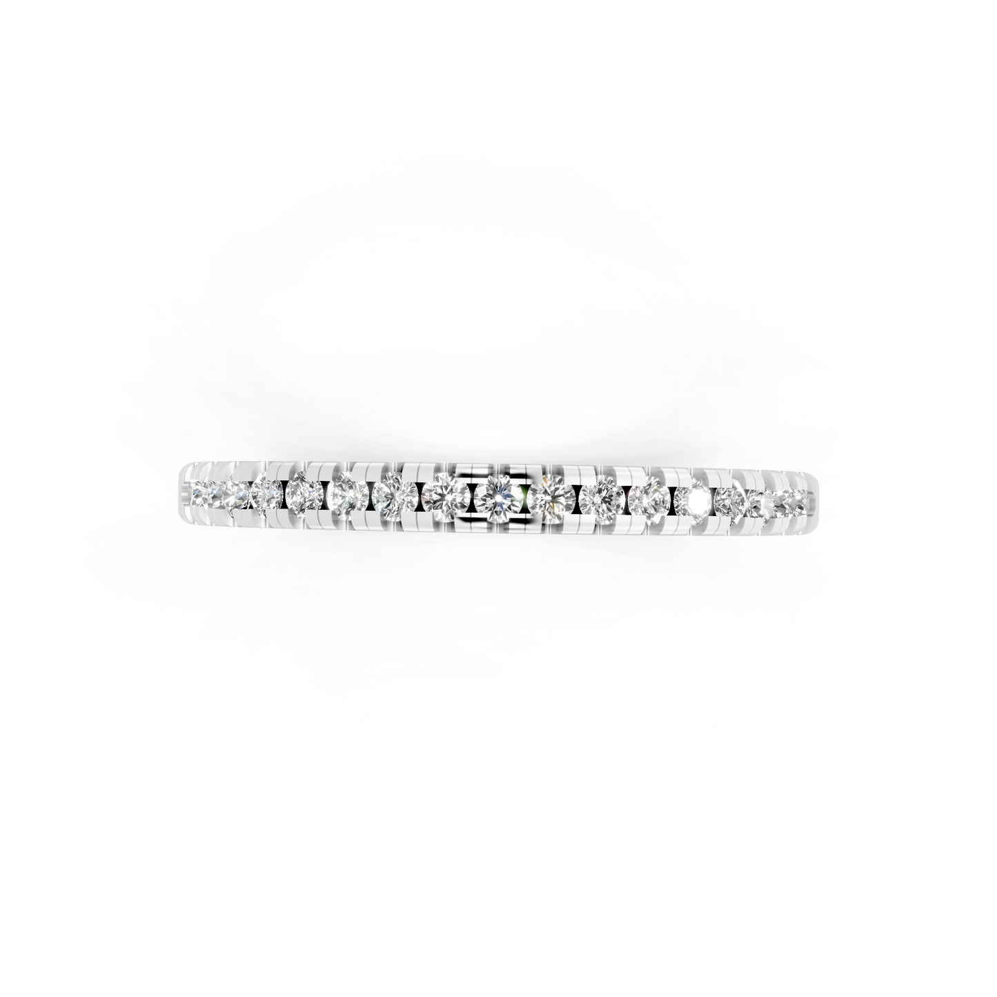 Minimalist Slim Round Brilliant Cut Lab Grown Diamond Ring in White Gold Tone Everyday Luxury Band