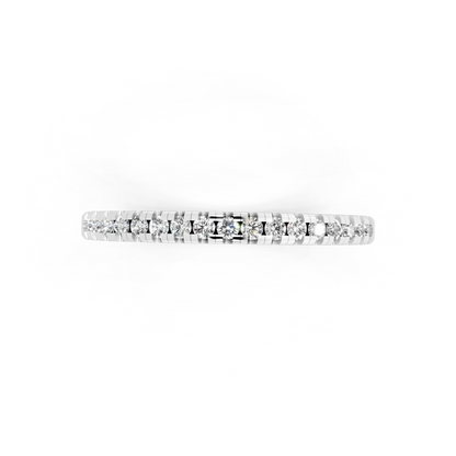 Minimalist Slim Round Brilliant Cut Lab Grown Diamond Ring in White Gold Tone Everyday Luxury Band