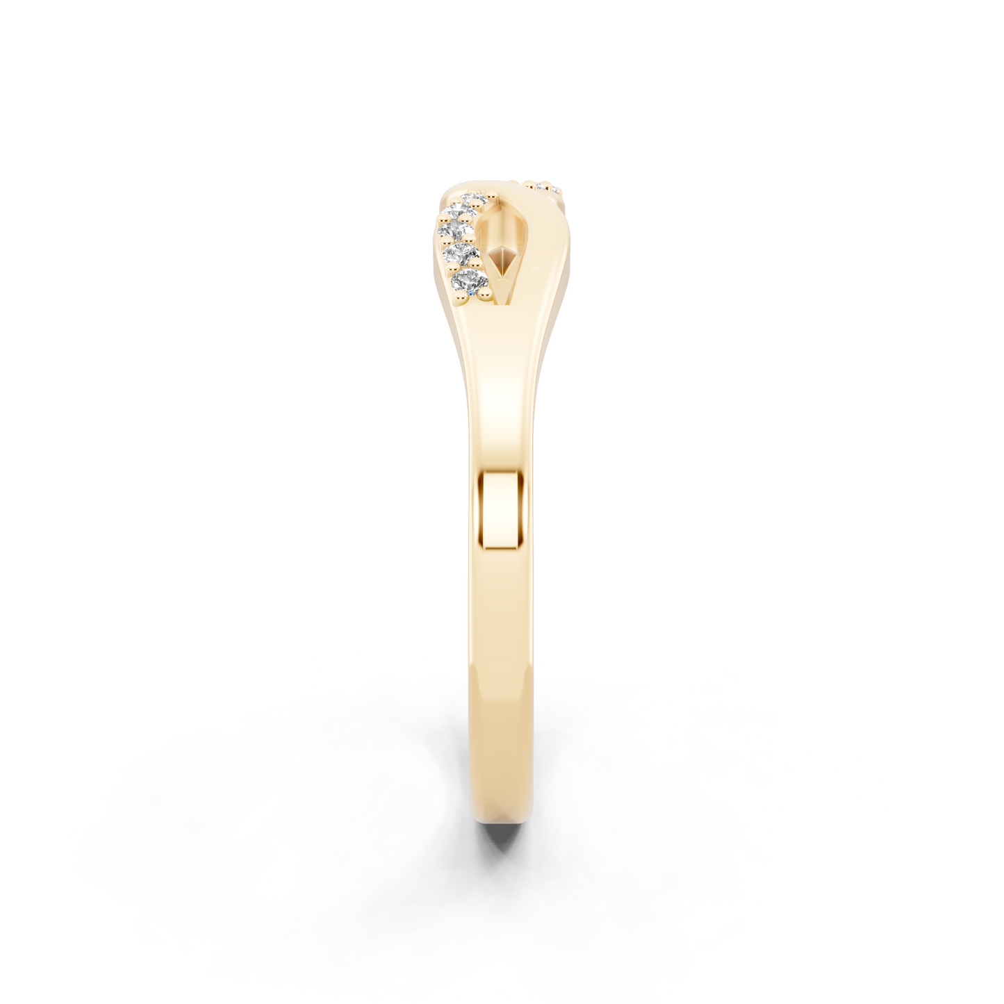 Aveline Infinity Crossover Ring in Yellow Gold Tone with White Stone Brilliance