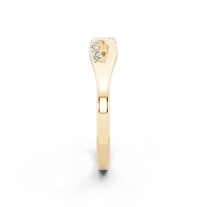 Aveline Infinity Crossover Ring in Yellow Gold Tone with White Stone Brilliance