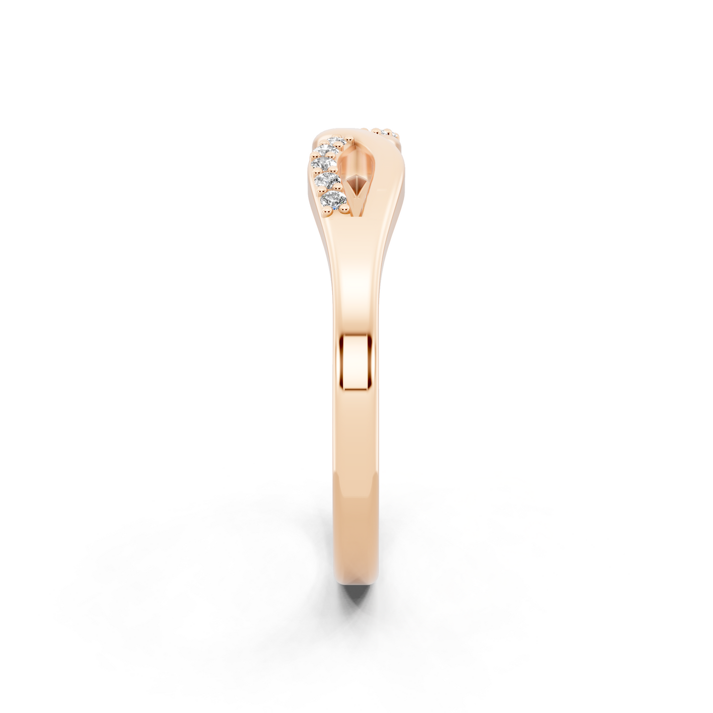 Aveline Infinity Crossover Ring in Rose Gold Tone with White Stone Brilliance