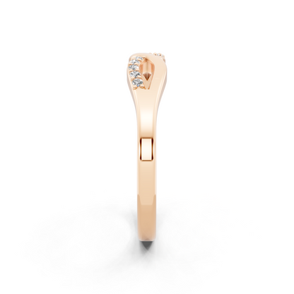 Aveline Infinity Crossover Ring in Rose Gold Tone with White Stone Brilliance