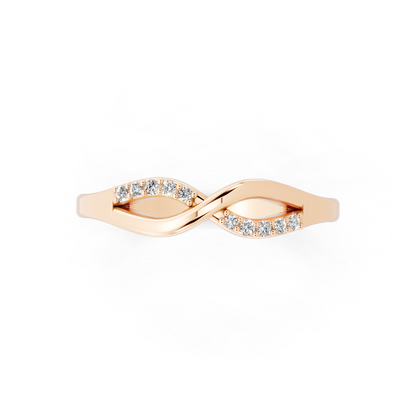 Aveline Infinity Crossover Ring in Rose Gold Tone with White Stone Brilliance