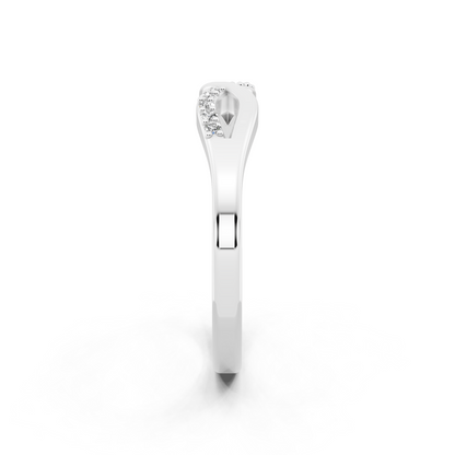 Aveline Infinity Crossover Ring in White Gold Tone with White Stone Brilliance
