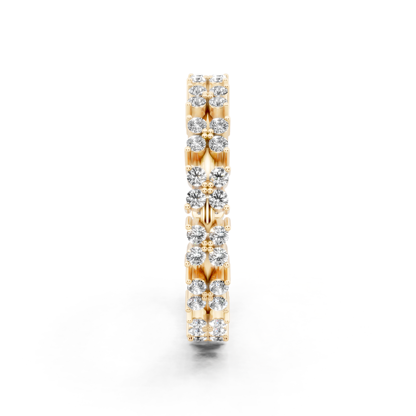Floréa Radiant Eternity Band in Yellow Gold Tone with White Floral Stone Brilliance
