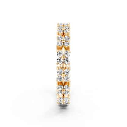 Floréa Radiant Eternity Band in Yellow Gold Tone with White Floral Stone Brilliance
