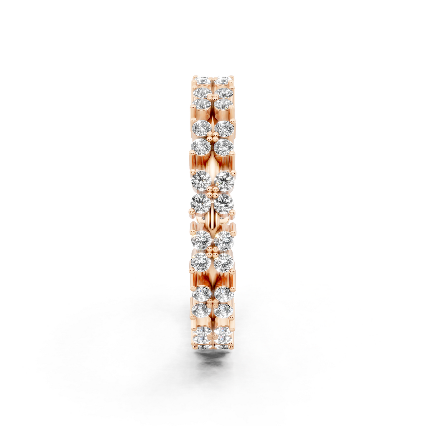 Floréa Radiant Eternity Band in Rose Gold Tone with White Floral Stone Brilliance