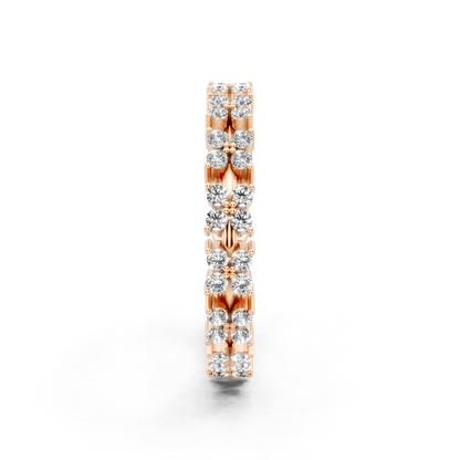 Floréa Radiant Eternity Band in Rose Gold Tone with White Floral Stone Brilliance