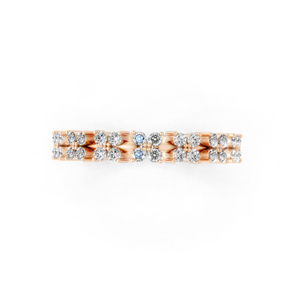Floréa Radiant Eternity Band in Rose Gold Tone with White Floral Stone Brilliance